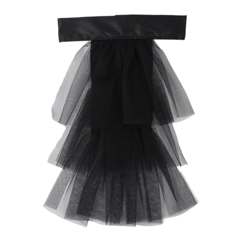 Cuello de jabot desmontable con volantes de encaje multicapa para traje colonial victoriano, cosplay, cuello de disfraz histórico, Negro, Talla única