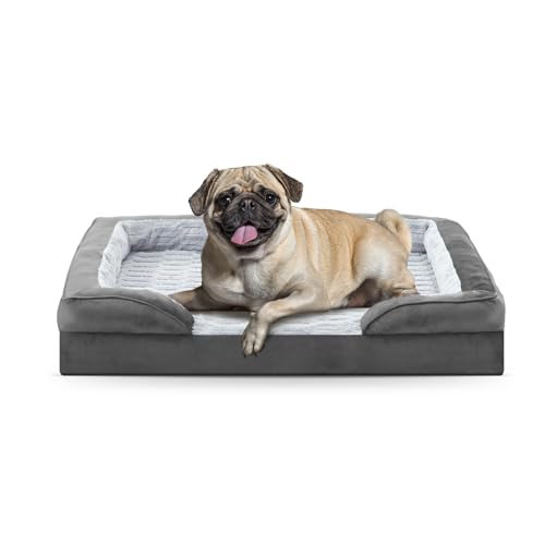 Pawk Orthopädisches Hundebett Grosse Hunde, Memory Foam Hundekorb Mittelgroße Hunde, Hundebetten Waschbar, Abnehmbarem rutschfest Hundesofa,71x58x17cm
