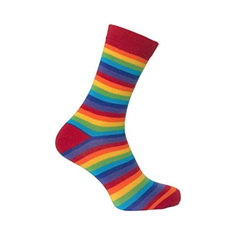 MULTICOLOUR MENS LADIES UNISEX RAINBOW STRIPE ANKLE SOCKS (Thin Stripe Rainbow, 4-8/37-42 Women) Cover