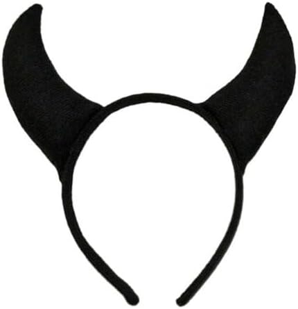 jokeshop Black Plush Devil Horns Halloween Demon Fancy Dress Cosplay Accessory Headband