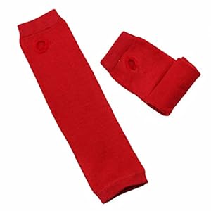 Qirun Lange vingerloze handschoenen ellebooglengte armmouwen gebreide strepen armhoezen voor buitenshuis rekbare…