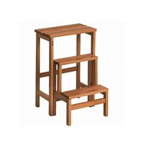 Mottiwood Tritthocker A2782 mit 3 Stufen Walnussfarbe