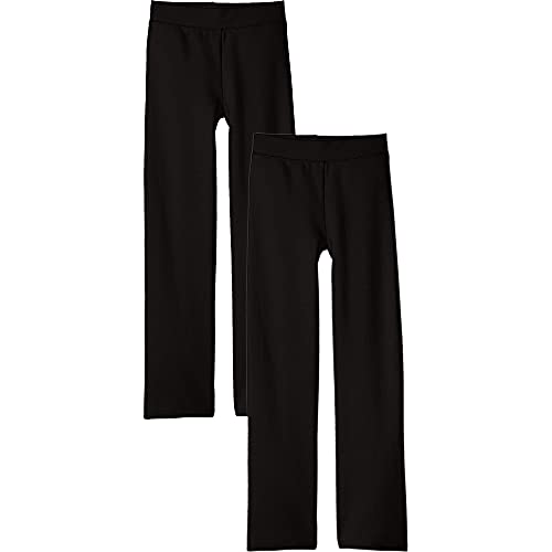 Hanes Girls' Open Leg Fleece Sweatpant (2-Pack), Black, Large #TOP30