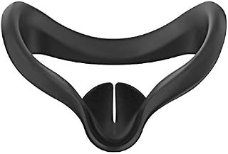 Vakdon Silicone VR Face Cover Compatible for Oculus Quest 2 Headset Glasses Anti-Sweat Waterproof Replacement Face Pad Eye Padding Cover for Q2 VR Accessories (Black)