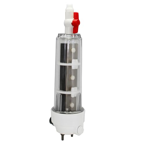 Natriumhypochlorit-Generator 100g/h MMO Titan-Elektroden Elektrolysezelle mit 5 Stück Titan-Anode und 6 Stück Titan-Kathode im Kunststoffgehäuse montiert