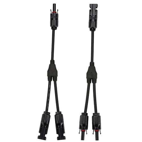 XYRIS Solar Connectors Y Branch Parallel 1 to 2 Adapter Cable Wire Plug Tool Kit for Solar Panel (M/FF+F/MM)