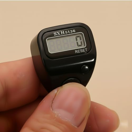 Image of Black 5 Digit Naam Jap Counter|Tasbih Counter|Mini Digital Tally Counter Finger Ring|Chanting Count Machine for Meditation, Mantra Jap,Cricket Umpire|Digital Counting Device (Model No 505 Black)