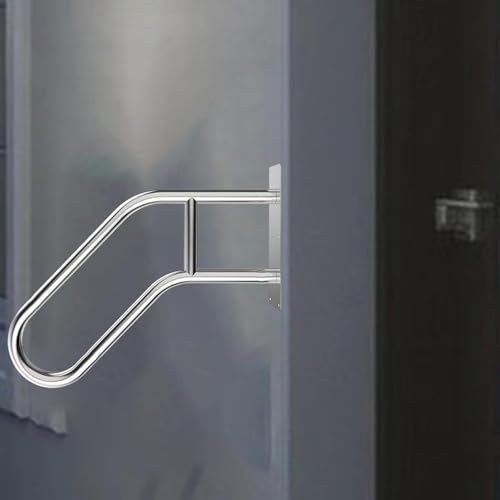 TOOSOAR 60cm U-förmiger Handlauf Edelstahl,Wandmontage,Strapazierfähig,für Garten, Garage, Veranda, Innen und Außen