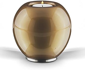 Brown Crystal Glass Candle Holder Keepsake urn | Brown Crystal Glass Candle Holder Keepsake Urn with Heart