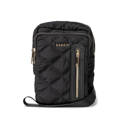 KEDZIE Quilted Puffer Cloud 9 Convertible Sling Bag Backpack Purse Lightweight for Women - Black