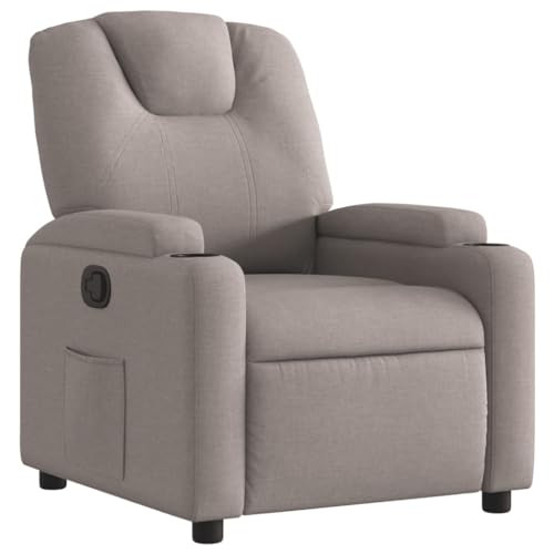 vidaXL Fauteuil Inclinable, Chaise de Relaxation avec Dossier, Siège avec Accoudoirs Rembourrés Salle de Séjour, Moderne, Taupe Tissu