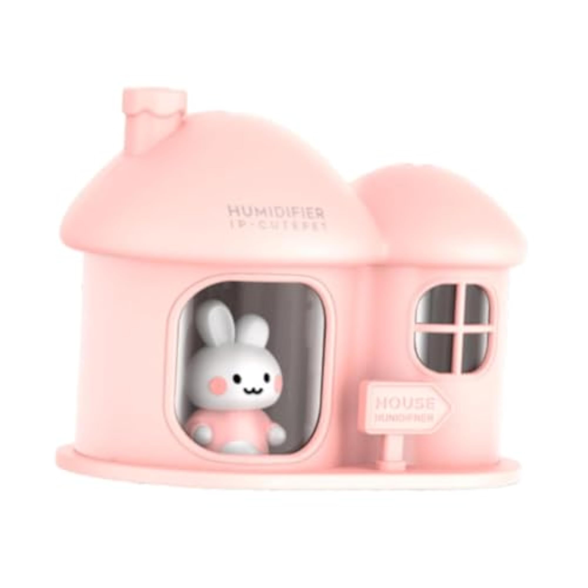 Small Air Humidifier with Colorful Lights, Pink Double Spray