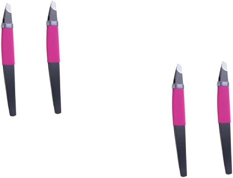 VICASKY 2sets 2pcs Stainless Steel Eyebrow Shaping Tool Durable Eyebrow Clips Tweezers for Removal Easy to Clean Compact Design for Essentials 2pcs*2