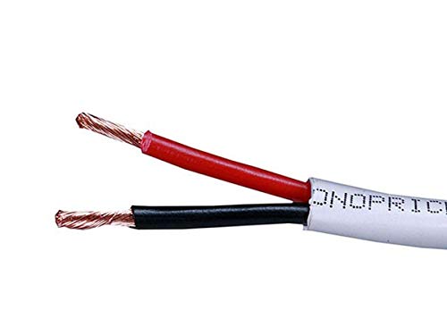 Image of Monoprice Speaker Wire - CL2 Rated, 2-Conductor, 14AWG, PVC Jacket Material, 99.9% Oxygen-Free Pure Bare Copper, 500 Feet, White