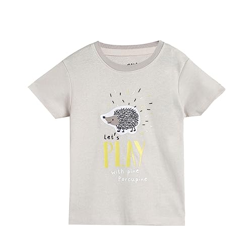 Image of miniklub Boys Off White Yellow Typography Printed Applique Cotton Pure Cotton T-Shirt
