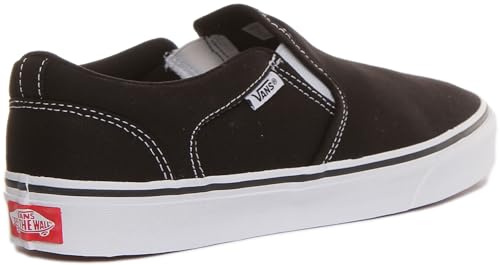 Vans Vans Men's Mn Asher Sneaker, Black Canvas Black White 187, 10 UK