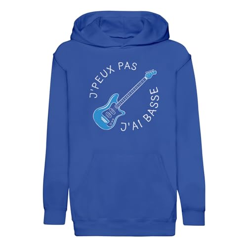 Sweat à capuche enfant j'peux pas j'ai basse rock en coton premium