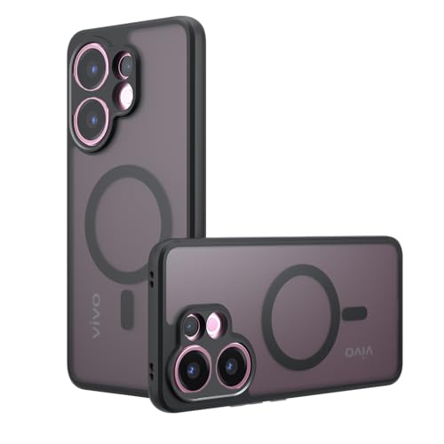 Image of Back Cover for Vivo V60 5G / Vivo T4 Pro 5G | Shockproof PC + TPU Magnetic Support Protective Bumper Case Translucent Cover (Vivo V60 5g)