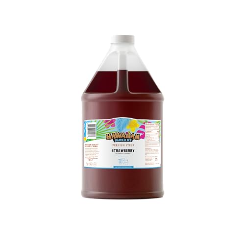 Hawaiian Shaved Ice Syrup Gallon, Strawberry Flavor, Great for slushies,