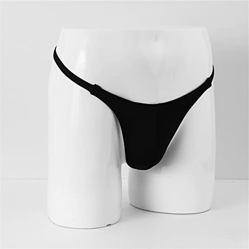 Wenmei Men's Swimwear Underwear Hot T-Back Thongs Soft Stretch Men G-String Low Waist Bikini Underwear( Size 26"-38" ) Black #TOP2