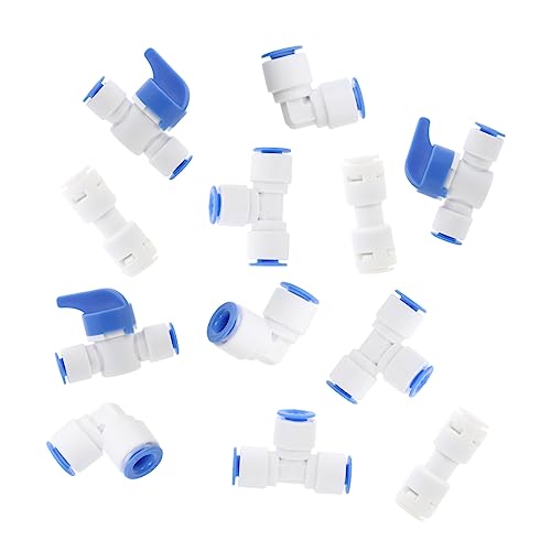 SOLUSTRE 12 in 1 Water Purifier Fittings Quick Connectors for Water Tube Blue Water Filter Adaptor Kit