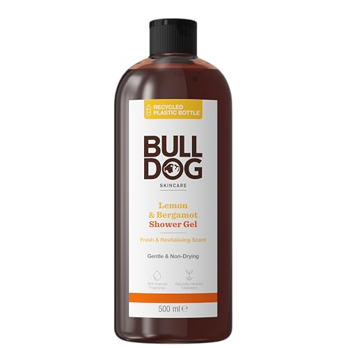 Bulldog Skincare Lemon & Bergamot Shower Gel for Men, Natural, Refreshing Men's Shower Gel, 500 ml