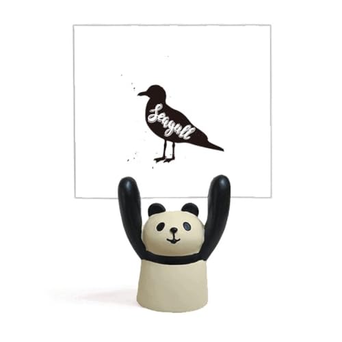 Porte-mémo mouette noir et blanc en style dessin animé pour bureau