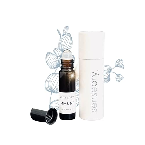 Immune Essential Oil Roll-On – Peppermint, Clove, Vetiver, Rosemary & Lemon Blend – Natural Aromatherapy for Clarity, Freshness & Daily Wellness Support – 10ml Roll-On