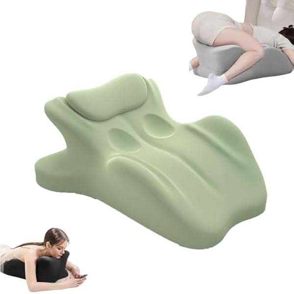 Couple Pillow for Intimacy & Support - 27° Memory Foam Wedge - Perfect Position Instantly - Lumbar & Neck Support - Multi-Position Comfort for Sitting, Lying, Bed(Green)
