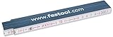2 metros aune plegable de madera, 10 enlaces – blanco con logotipo impreso Festool y www.festool.com