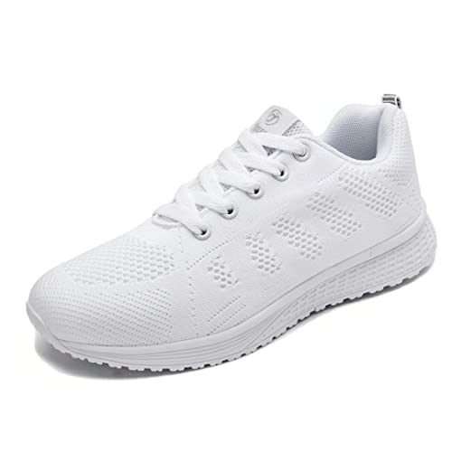 Zapatillas Deportivas Mujer Zapatos Casual Running Tenis Cómodas Ligeras Sneakers(Blanco, EU 39) Cover