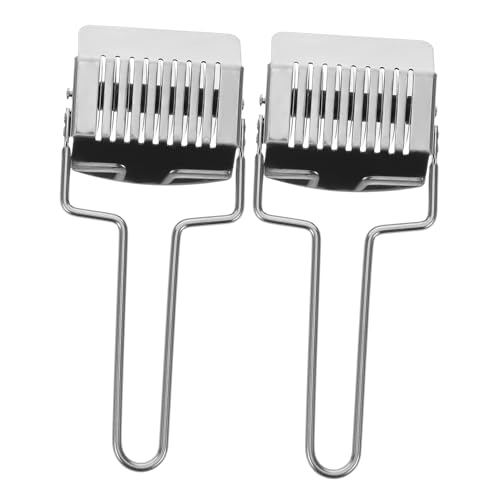 Cabilock 2pcs Pasta Noodle Cutters: Stainless Steel Spaghetti Pasta Maker Noodle Lattice Roller Dough Cutters Mincer Kitchen Tool Silver