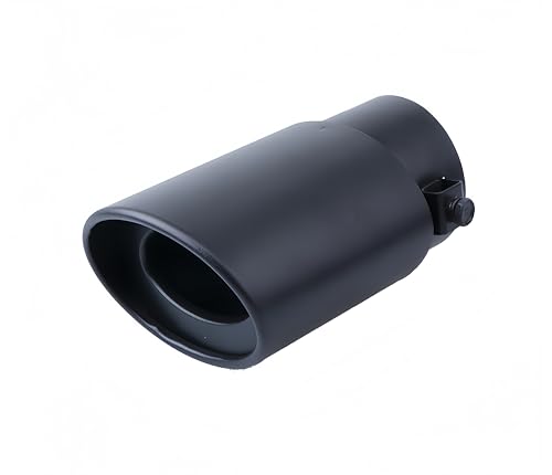 Haverain マフラーカッター 汎用 軽自動車 乗用車 車 ドレスアップ カスタムパーツ DIY 車外装パーツ カー用品 ステンレス製 初心者 改造 簡単取り付け シングル 5色選択可 (ブラック, ストレート)