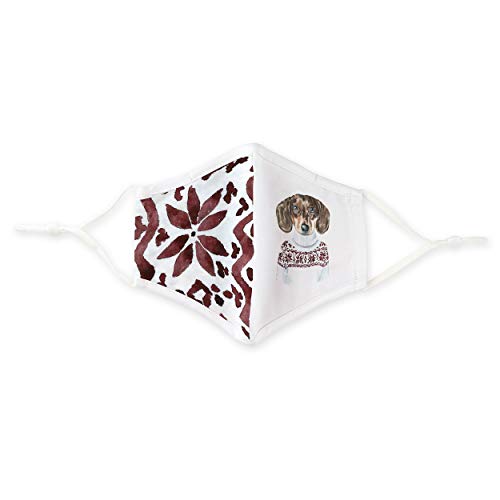Weddingstar 3-Ply Adult Winter Washable Cloth Face Mask Reusable and Adjustable with Filter Pocket - Festive Dog - Image 3