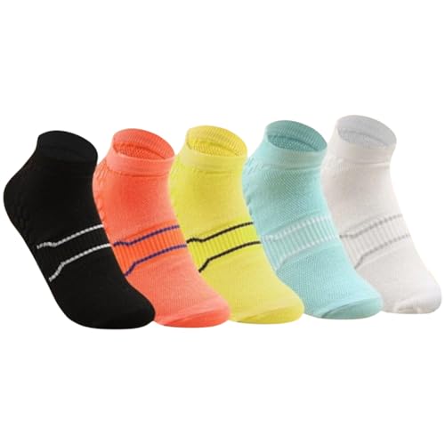 Image of MOMISY Men's Premium Cotton Cushion Ankle length Socks, (Multicolor) Pack of 5 (Free Size)