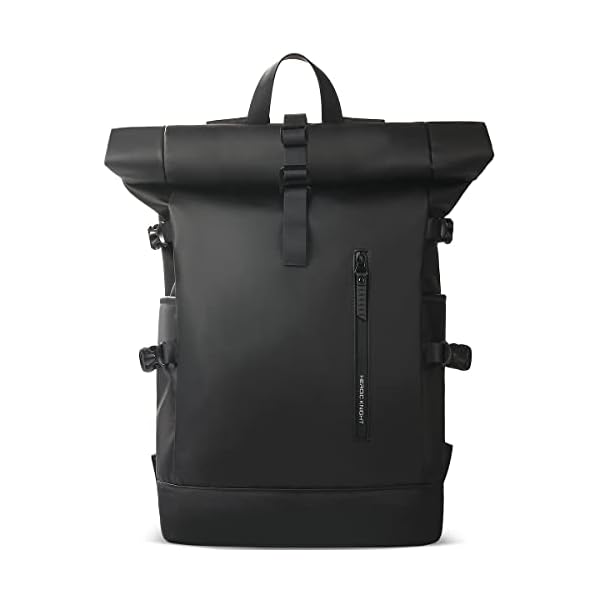 Roll-Top-Laptop-Backpack-for-Men-Women-Expandable-Casual-Daypack-for-156-Inch-Macbook-Water-Resistant-Commuter-Laptop-Rucksack-Large-Capacity-Adjustable-18-27L-for-Work-Business-College-Black Roll Top Laptop Backpack for Men Women, Expandable Casual Daypack for 15.6 Inch Macbook Water-Resistant Commuter Laptop Rucksack Large Capacity Adjustable 18-27L for Work Business College-Black