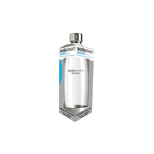 SodaStream 1L Slim Metal Carbonating Bottle, Single