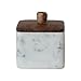 Bloomingville Marble Container with Acacia Wood Lid, White and Natural