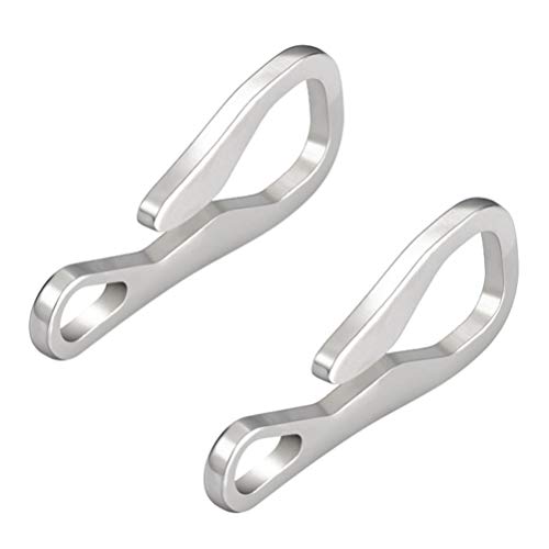 BESPORTBLE Suspension Clip Gürtel Clip Schlüssel Kette Edelstahl Schlüsselring Bargeld Geld Tasche Halter Gürtel Key Suspension Zubehör 2Pcs