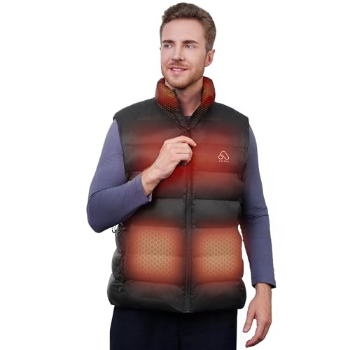 AVIDIA Heated Vest for men with Battery Pack, Rechargeable, Carbon NanoTube-1S Fast Heating, Fishing Gifts for Him Dad