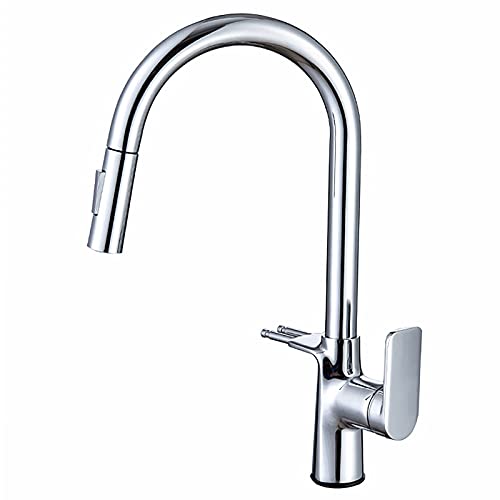 Robinet de cuisine anti éclaboussures avec douchette longue portée chrome - 2