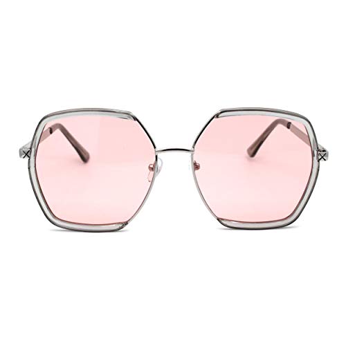 SA106 Womens Luxury Double Rim Octagonal Designer Fashion Sunglasses2