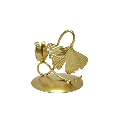 WOZUN Ginkgos - Portavelas de hierro forjado para decoración de mesa de boda, candelabros para el hogar