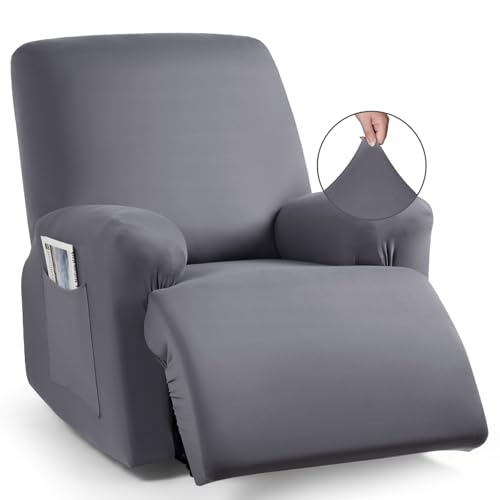 Image of TAOCOCO Recliner Chair Cover 4-Pieces for Oversized Recliner, Stretch Recliner Slipcover for Large Recliners Washable Polyester Soft Fabric Furniture Protector (Oversized Recliner, Light Gray)