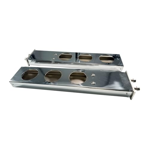 Image of BST BSSP 2-1 /2 inch 2.5 inch Bolt Spacing, Spring Loaded SS430 Stainless Steel Mud Flap Hanger Rear Bar with Light Cutouts for Semi Trucks, Set of 2, Left &Right Side