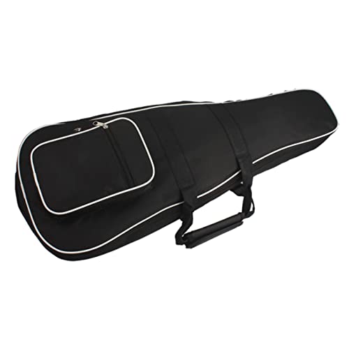 ibasenice ポータブルマンドリンバッグ 厚パッド入り楽器ケース エルゴ ックショルダーストラップ付き 小物収納ポケット付き ブラックオックスフォードクロス製