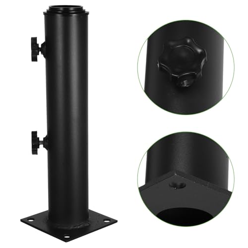 Soporte para sombrilla de exterior de hierro resistente con base ajustable y tornillos 8