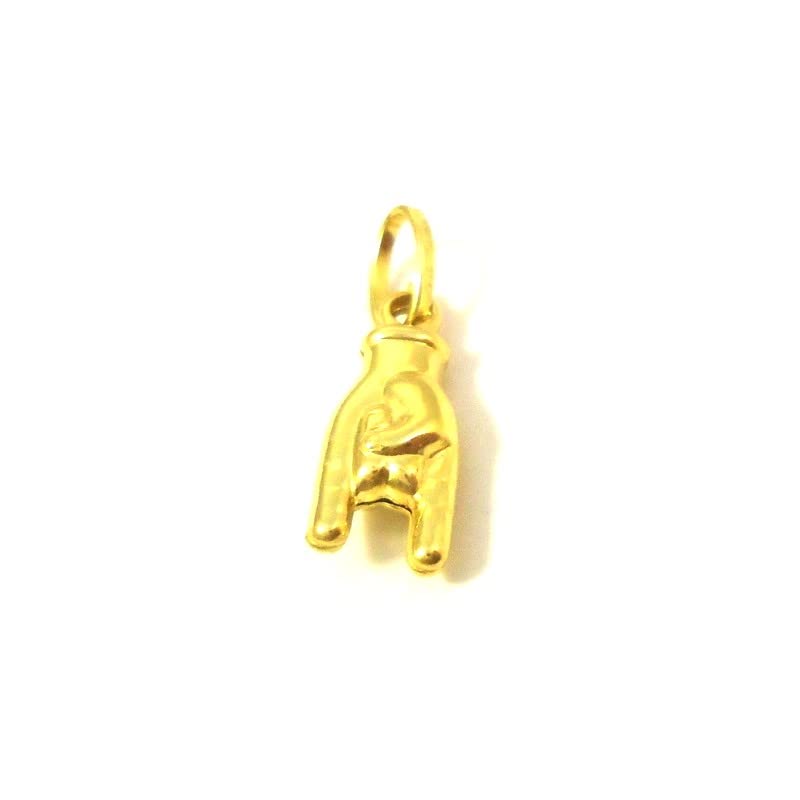 Modello: Gioielleria CIONDOLO CORNA PORTAFORTUNA IN ORO GIALLO 18 KT + COLLANA LACCIO OMAGGIO