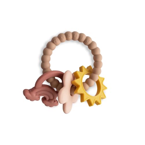 mushie Silicone Nature Teething Ring Toy