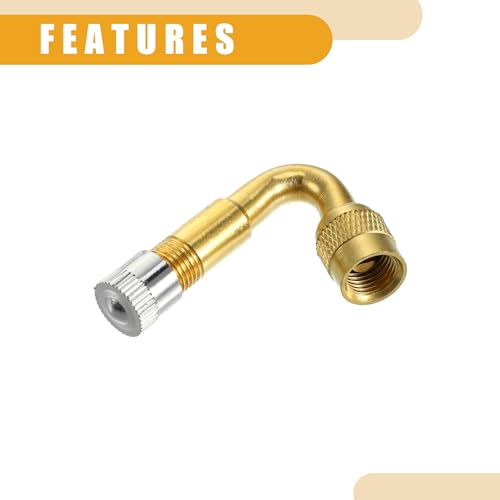Image of 1 Set 45-Degree Universal Tire Valve Stem Extenders Extension Adapter - Cars RV Bicycles Motorcycles Trailers Tubeless Tire Valve - Copper Gold Tone